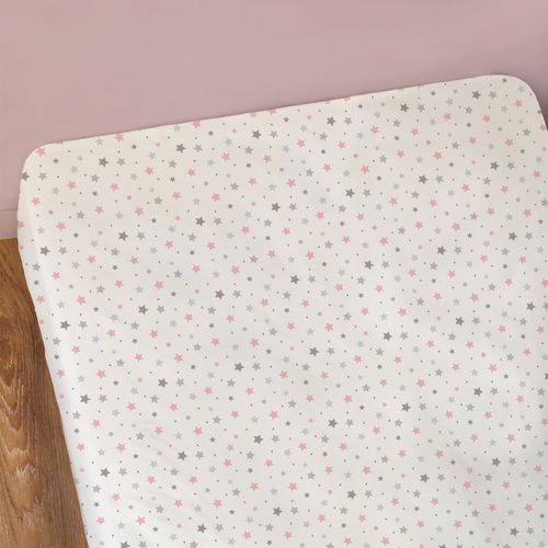 Drap-housse Imprimé 100% Coton, Sweet Dreams Pink Blanc, Rose 90x190/200cm - Bonnet 30cm
