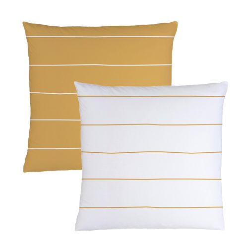 Parure De Lit Imprimée 100% Coton, Stripes Caramel 135x200+80x80cm