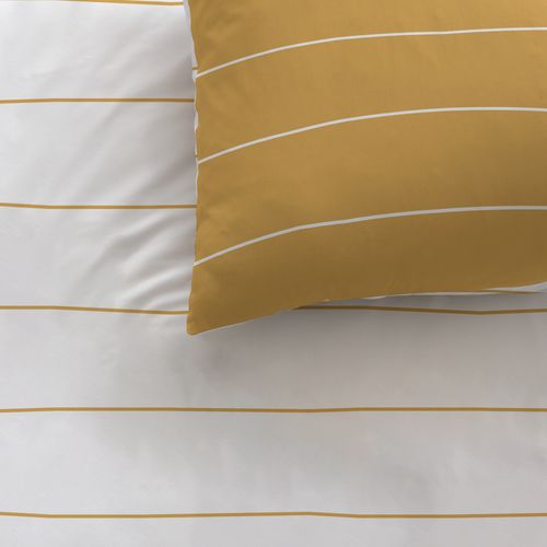 Parure De Lit Imprimée 100% Coton, Stripes Caramel 135x200+80x80cm