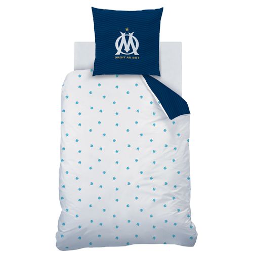 Parure De Lit Imprimée 100% Coton, Om Prado Bleu Marine 140x200+63x63cm