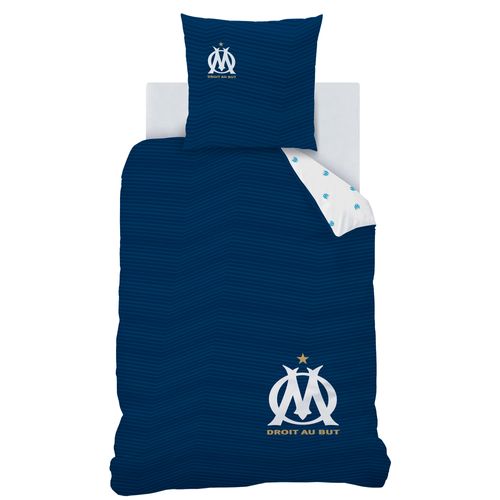 Parure De Lit Imprimée 100% Coton, Om Prado Bleu Marine 140x200+63x63cm