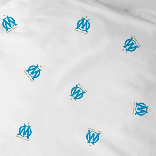 Parure De Lit Imprimée 100% Coton, Om Prado Bleu Marine 140x200+63x63cm