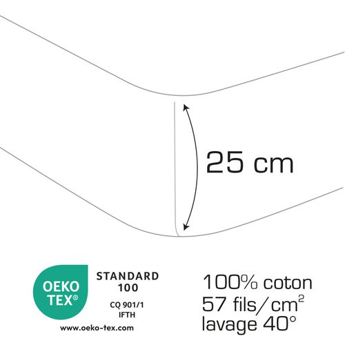 Drap-housse Imprimé 100% Coton, Avengers Home Team Blanc 90x190/200cm - Bonnet 30cm