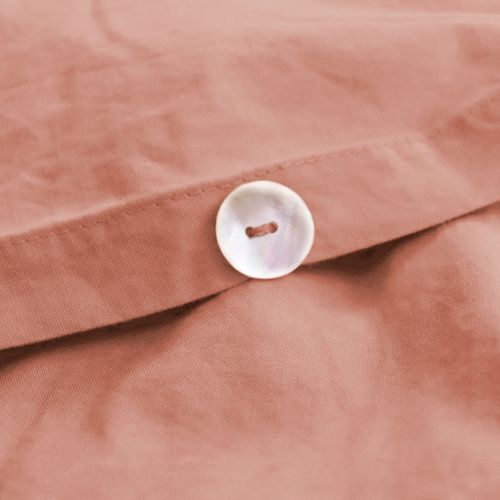 Parure De Lit Unie En Coton Taies Rectangulaires à Franges, Coton Lavé