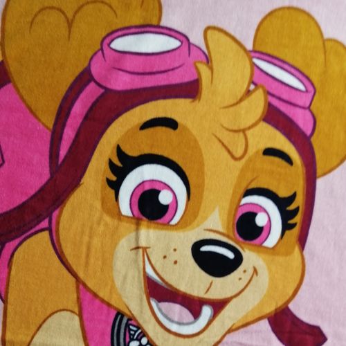 Serviette De Bain Et De Plage Imprimée 100% Coton, Pat Patrouille Good Vibes Rose 70x120cm