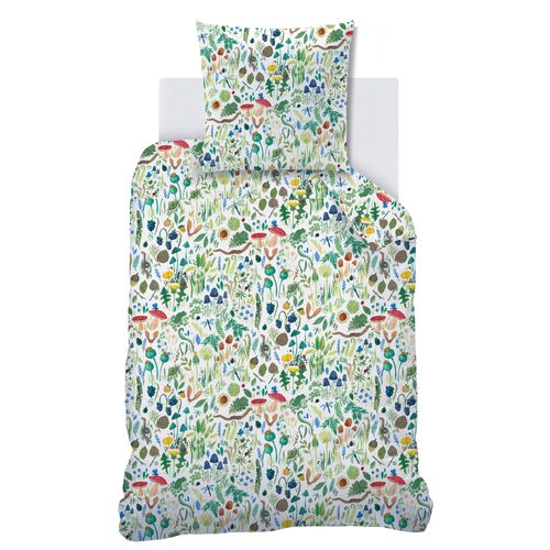 Parure De Lit Imprimée 100% Coton, Wee Blue Bell Faune Et Flore