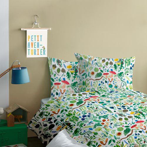 Parure De Lit Imprimée 100% Coton, Wee Blue Bell Faune Et Flore
