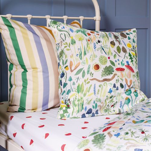 Parure De Lit Imprimée 100% Coton, Wee Blue Bell Faune Et Flore