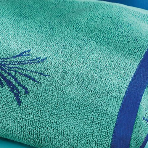 Serviette De Bain Jacquard 100% Coton, Les Minions Fiesta Bleu Vert 70x120cm