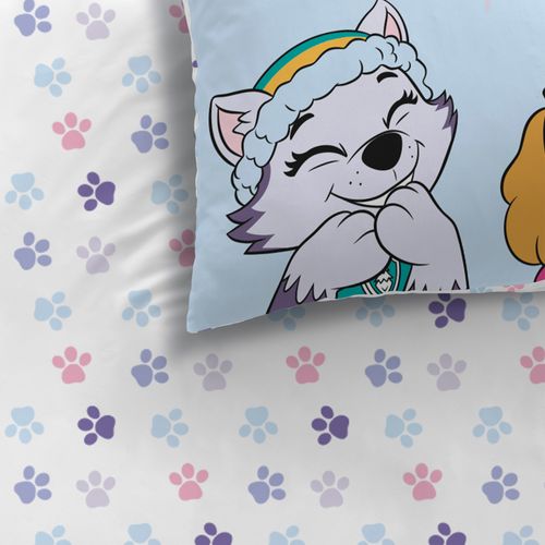 Parure De Lit Imprimée 100% Coton, Pat Patrouille Waf Bleu 140x200+63x63cm