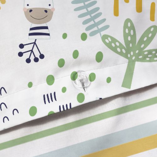 Parure De Lit Imprimée 100% Coton, Jino Blanc 140x200+63x63cm