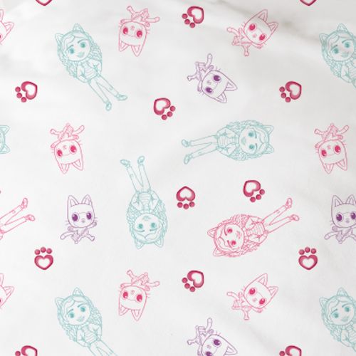 Parure De Lit Imprimée 100% Coton, Gabby Et La Maison Magique World Rose 140x200+63x63cm