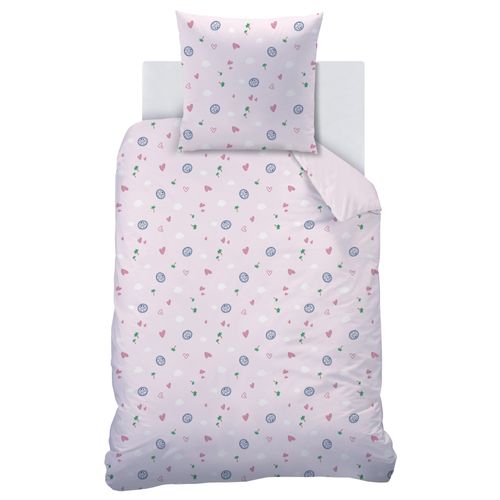 Parure De Lit Imprimée 100% Coton, Pat Patrouille Voyage Rose 140x200+63x63cm