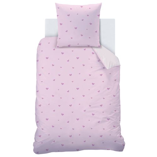 Parure De Lit Imprimée 100% Coton, Disney Home Stitch Cupidon Rose 140x200+63x63cm