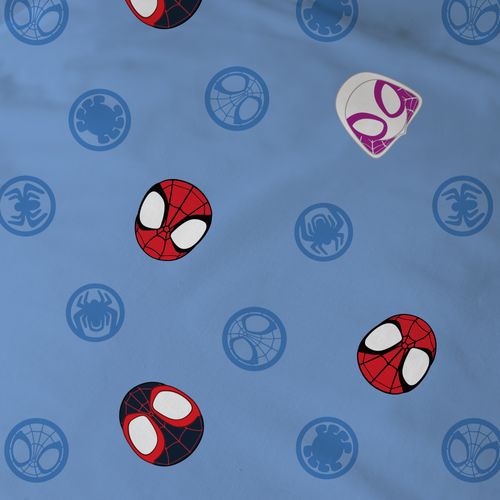 Parure De Lit Imprimée 100% Coton, Spidey Little Bleu 140x200+63x63cm