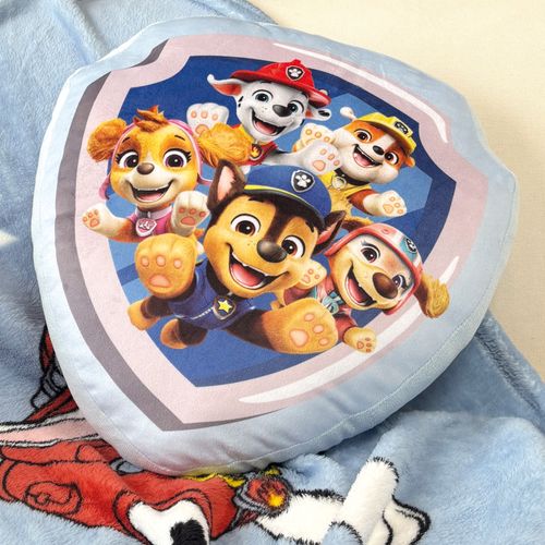 Coussin Forme Imprimé 100% Polyester, Joy Bleu 35x38cm