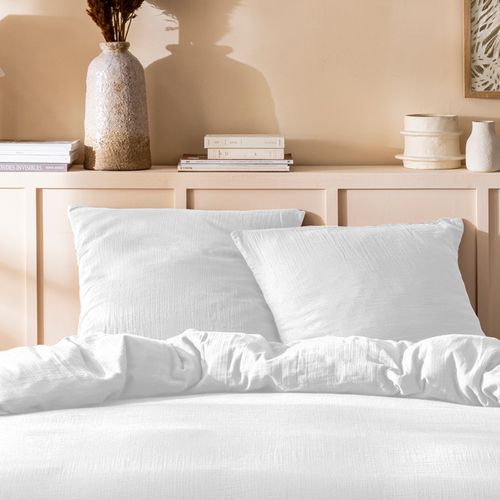 Housse De Couette Unie En Coton, Gaze De Coton Blanc 140x200cm