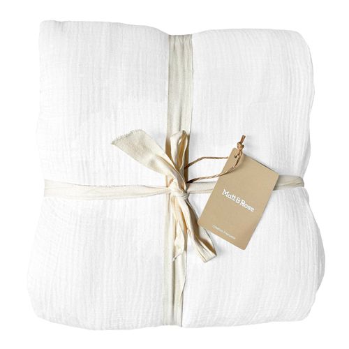 Housse De Couette Unie En Coton, Gaze De Coton Blanc 240x220cm