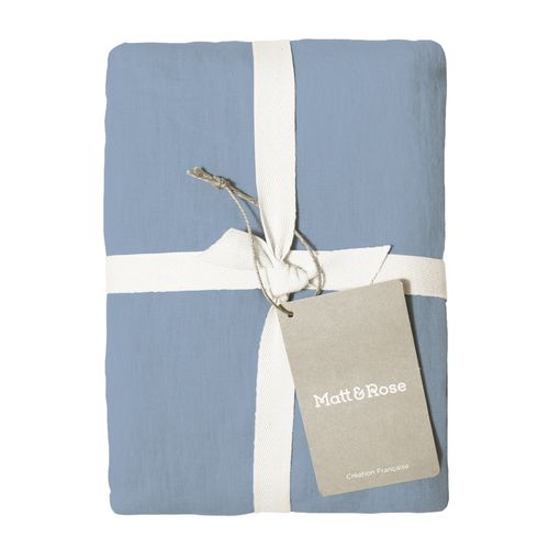 Set De 2 Taies D'oreiller Unies En Lin, Passion Lin Bleu Orage 50x70cm - Lot De 2