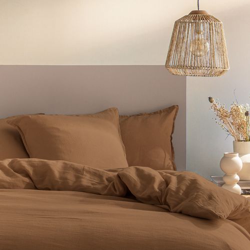 Set De 2 Taies D'oreiller Unies En Lin, Passion Lin Ecorce 50x70cm - Lot De 2