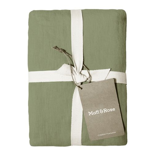 Set De 2 Taies D'oreiller Unies En Lin, Passion Lin Sauge 50x70cm - Lot De 2