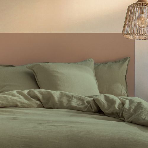 Set De 2 Taies D'oreiller Unies En Lin, Passion Lin Sauge 65x65cm - Lot De 2