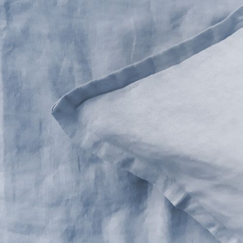 Set De 2 Taies D'oreiller Unies En Lin, Passion Lin Bleu Orage 65x65cm - Lot De 2