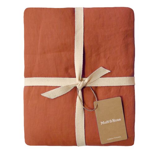 Housse De Couette Unie En Lin, Passion Lin Sienne 240x220cm