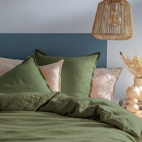 Housse De Couette Unie En Lin, Passion Lin Sauge 260x240cm