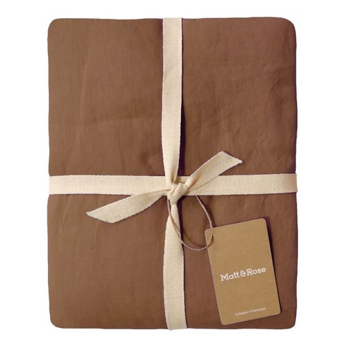 Housse De Couette Unie En Lin, Passion Lin Ecorce 260x240cm