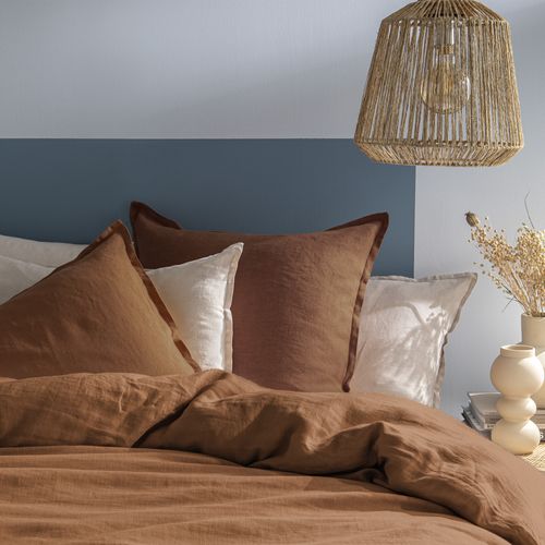 Parure De Lit Unie En Lin Taies Rectangulaires, Passion Lin