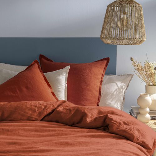 Parure De Lit Unie En Lin Taies Rectangulaires, Passion Lin