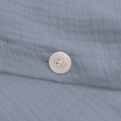 Housse De Couette Unie En Coton, Gaze De Coton Bleu Horizon 200x200cm