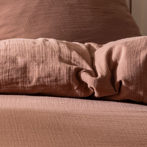 Housse De Couette Unie En Coton, Gaze De Coton Chocolat 200x200cm