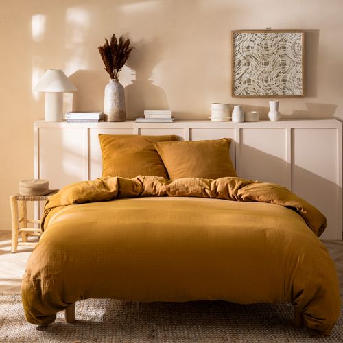 Housse De Couette Unie En Coton, Gaze De Coton Caramel 140x200cm