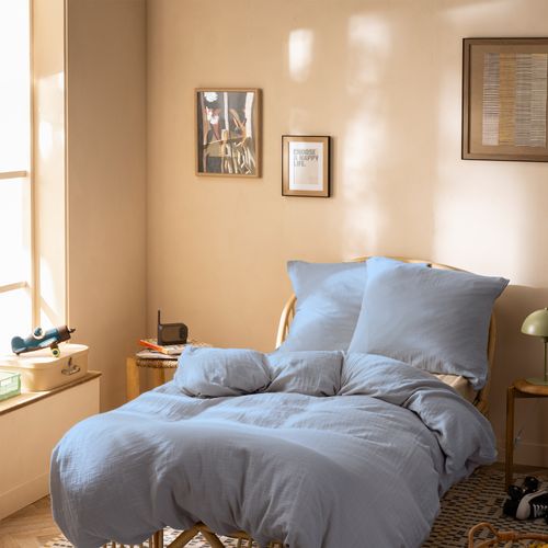 Parure De Lit Unie En Coton Taies Rectangle, Gaze De Coton