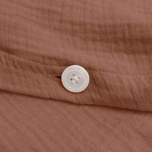 Parure De Lit Unie En Coton Taies Rectangle, Gaze De Coton 260x240+2x50x70cm