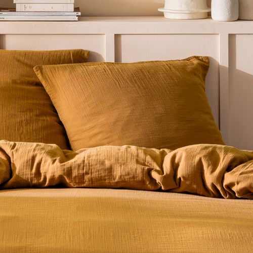 Parure De Lit Unie En Coton Taies Rectangle, Gaze De Coton 240x220+2x50x70cm