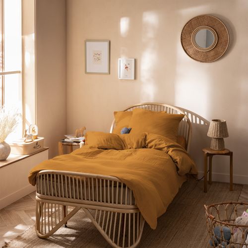 Parure De Lit Unie En Coton Taies Rectangle, Gaze De Coton 260x240+2x50x70cm