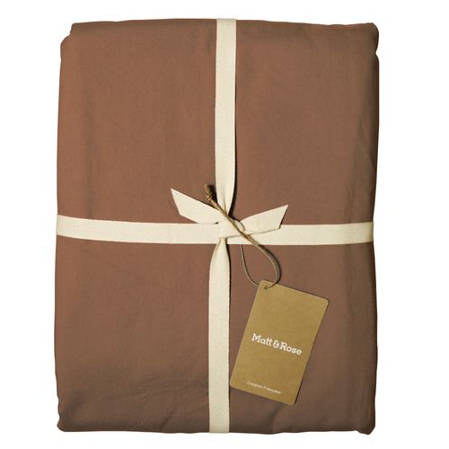Set De 2 Taies D'oreiller Unies à Volant, Coton Lavé Chocolat 65x65cm