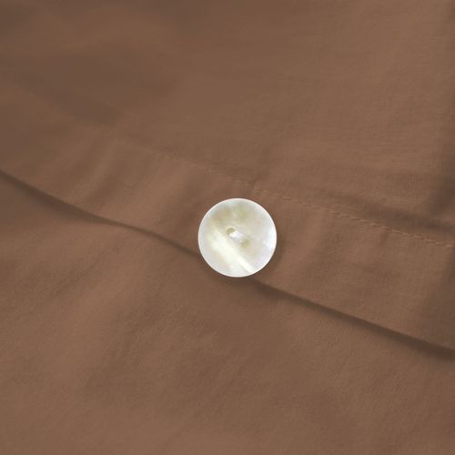 Housse De Couette Unie En Coton, Coton Lavé Chocolat 200x200cm