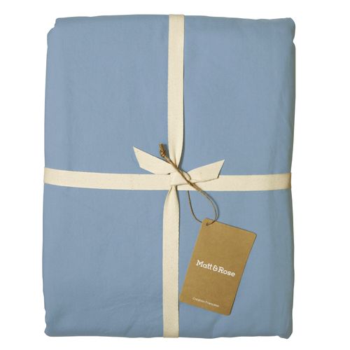 Housse De Couette Unie En Coton, Coton Lavé Bleu Orage 240x220cm