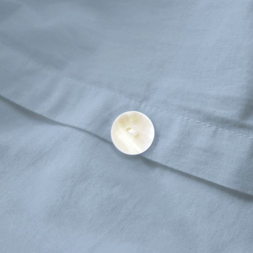 Housse De Couette Unie En Coton, Coton Lavé Bleu Orage 240x220cm