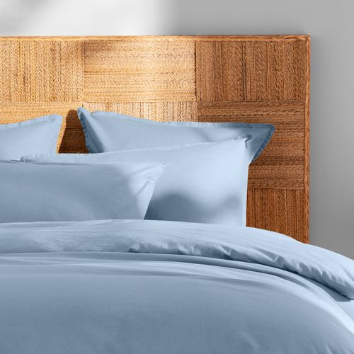 Parure De Lit Unie En Coton Taies Carrées à Volant, Coton Lavé