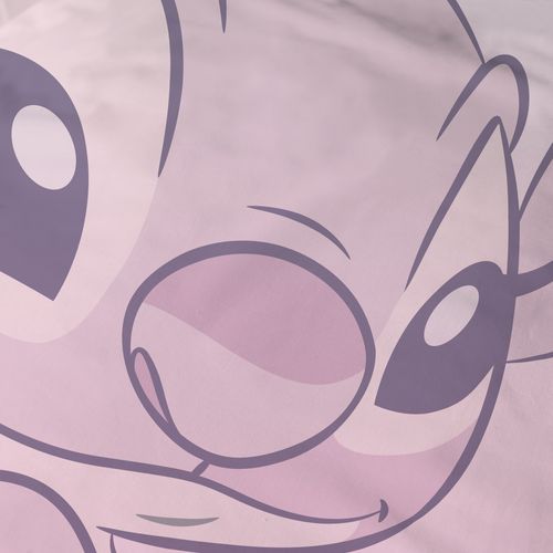 Parure De Lit Imprimée Réversible 100% Coton, Disney Home Stitch Magic Duo Rose 140x200+63x63cm