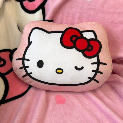 Coussin Forme Imprimé 100% Polyester, Hello Kitty Wink Rose 35x28cm