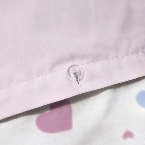 Parure De Lit Imprimée 100% Coton, Disney Home Stitch Bisous Rose 240x220+2x63x63cm