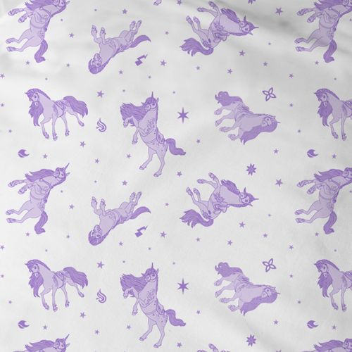 Parure De Lit Imprimée, Unicorn Academy Stars Violet 140x200+63x63cm
