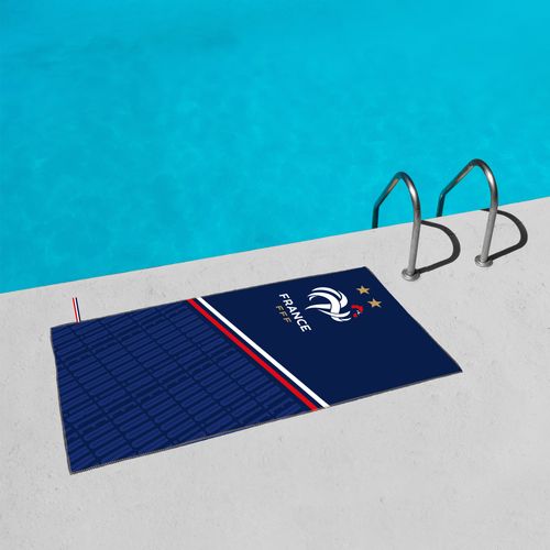 Serviette De Bain Et De Plage En Microfibre, Fff Repeat Bleu 70x140cm