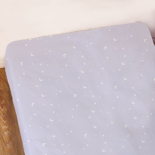 Drap-housse Imprimé 100% Coton, Disney Home Stitch Happy Violet 90x190cm - Bonnet 25cm